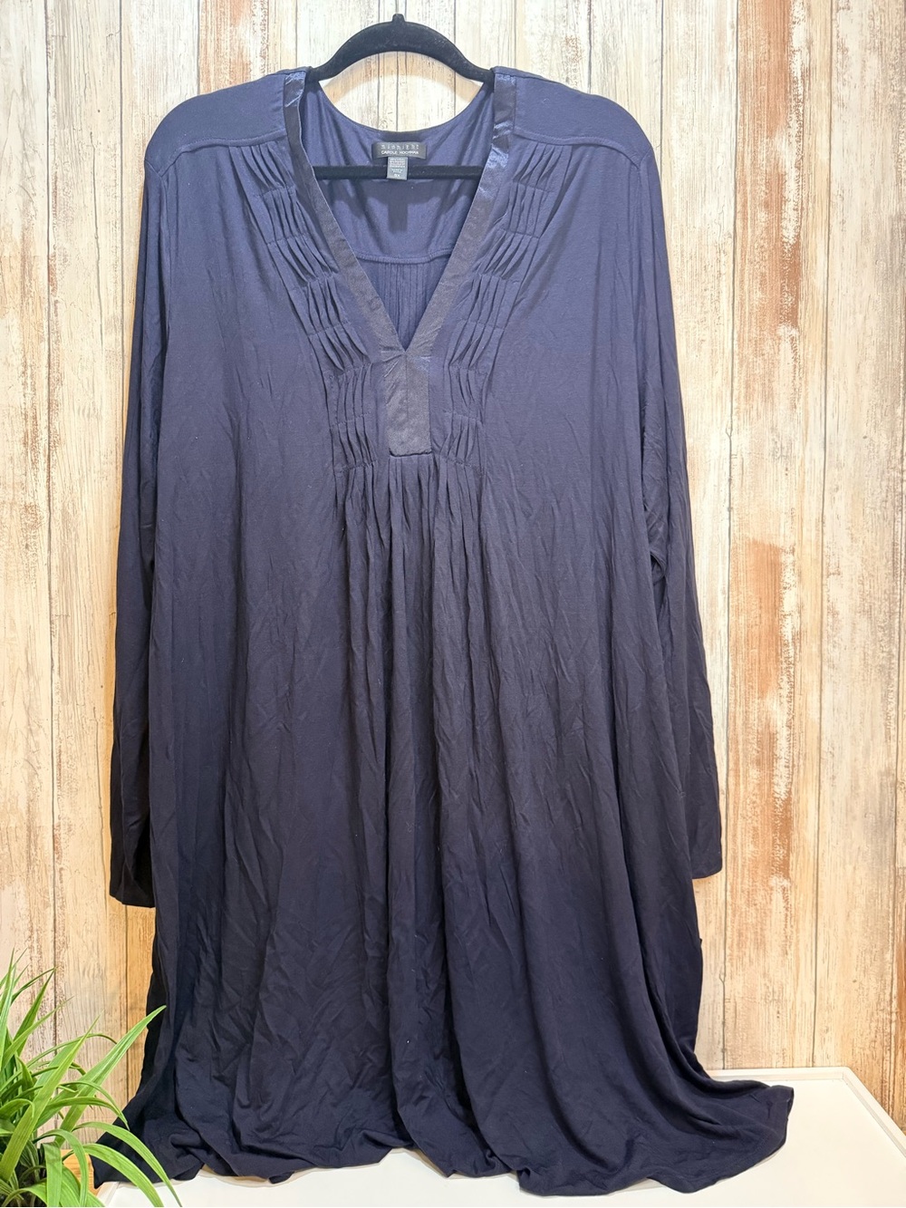 Midnight by Carole Hochman Navy Blue Long Sleeve Nightgown
